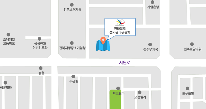 전라북도선거관리위원회 약도 - 자세한 위치는 아래의 내용을 참고하세요.
